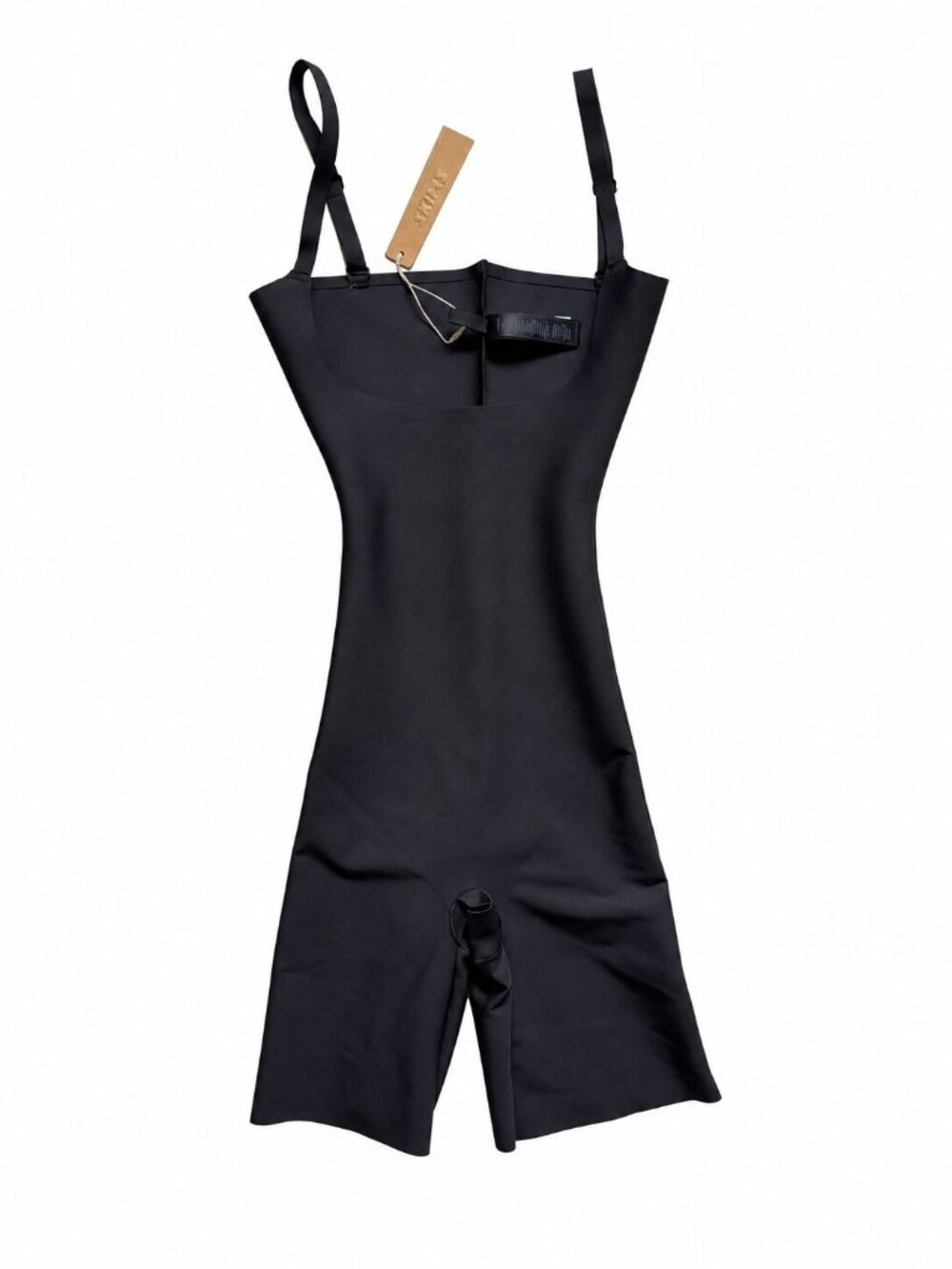 SKIMS Body Core Sculpt Open Bust Mid Thigh Bodysuit Onyx XS NWT
